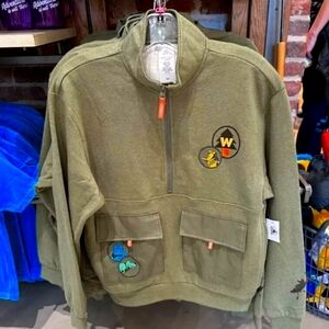 DisneyParks Pixar Up Wildernesses Explorer Half Zip Unisex Sweatshirt Medium NWT